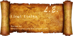 Lingl Etelka névjegykártya